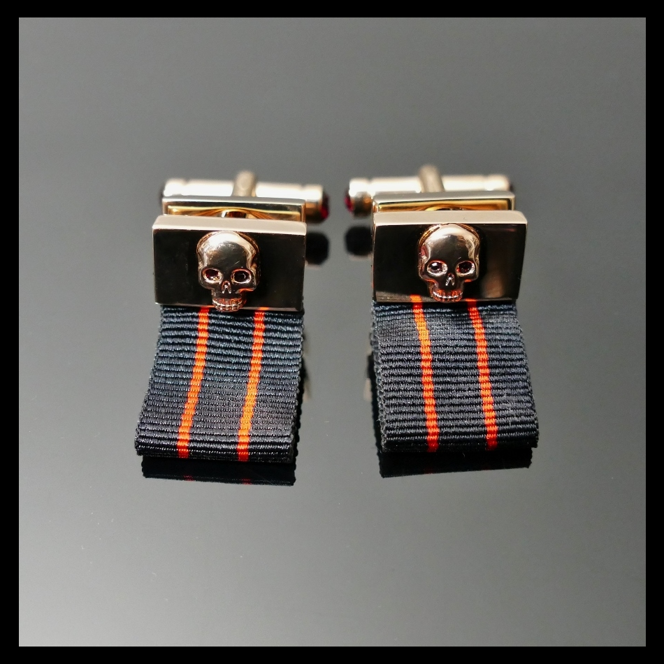 Jeffery West Cufflinks Death Before Dishonour - GOLD