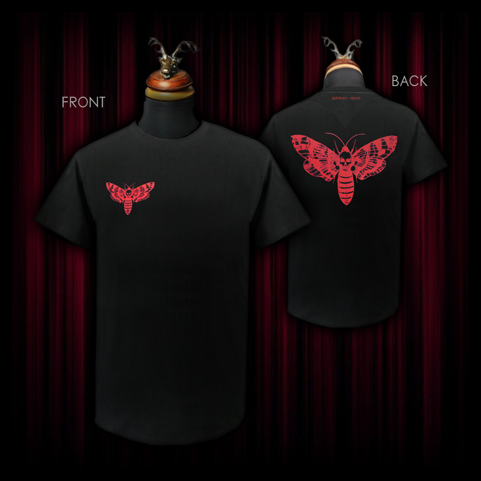 jeffery west 'Deathmoth' Black 100% cotton T shirt