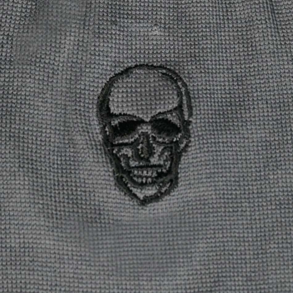 Jeffery West Grey With Black Skull