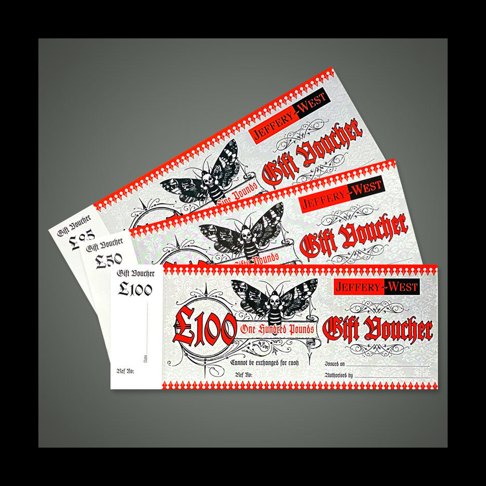 jeffery west Jeffery West In store Gift Vouchers