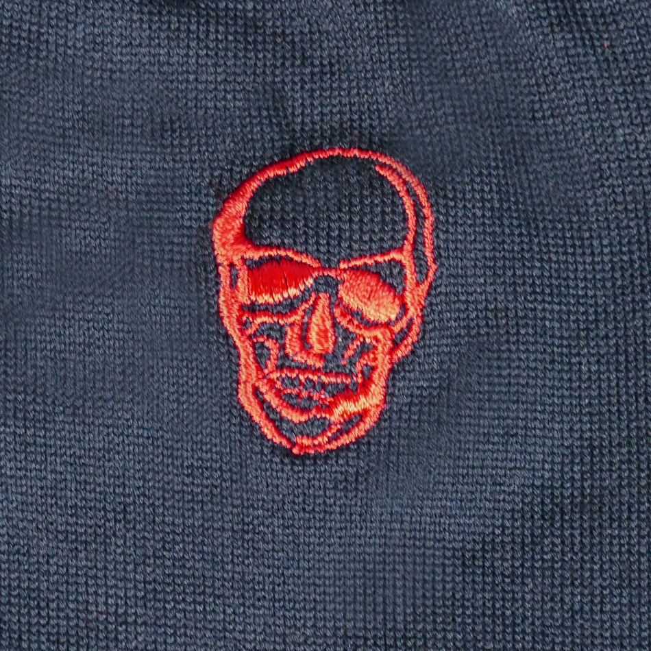 Jeffery West Navy With Red Skull