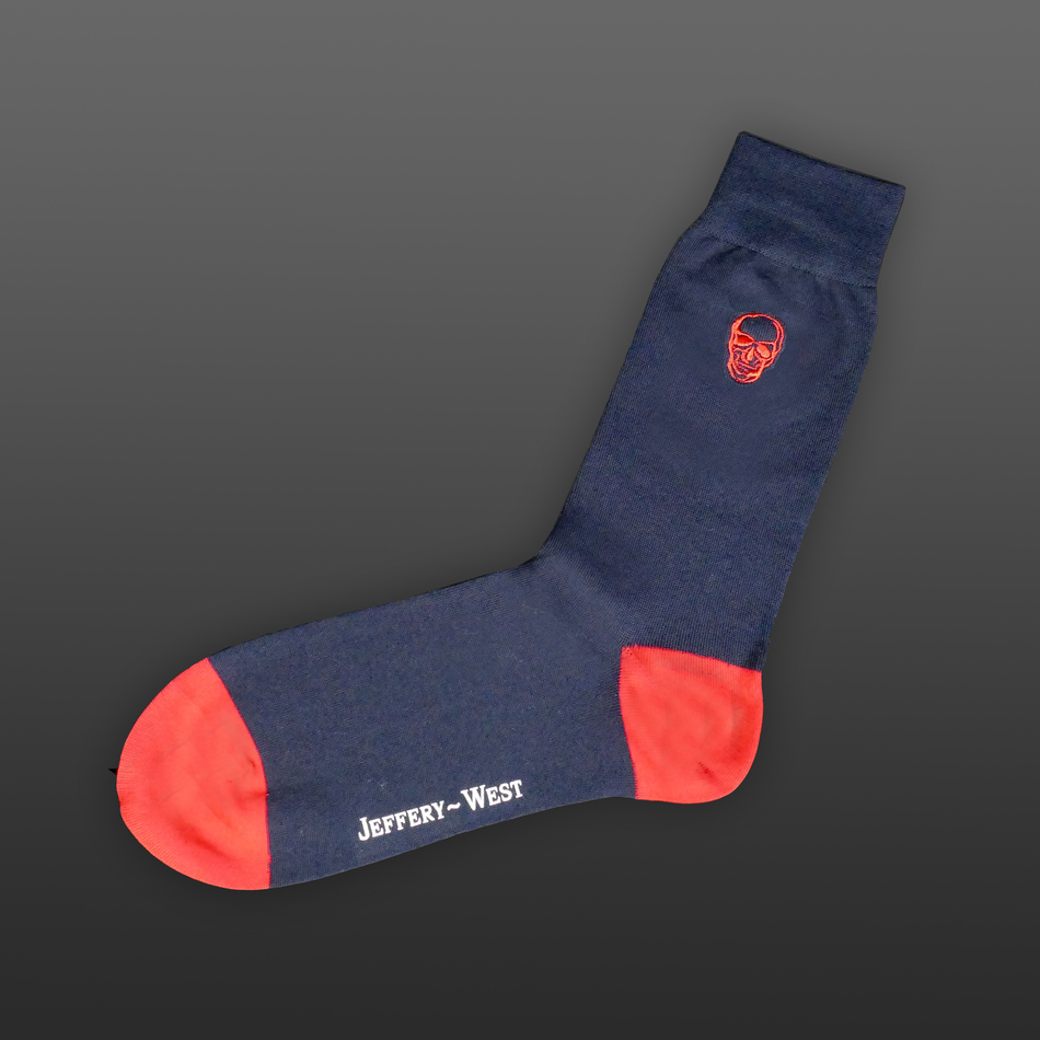 jeffery west Navy with Red skull