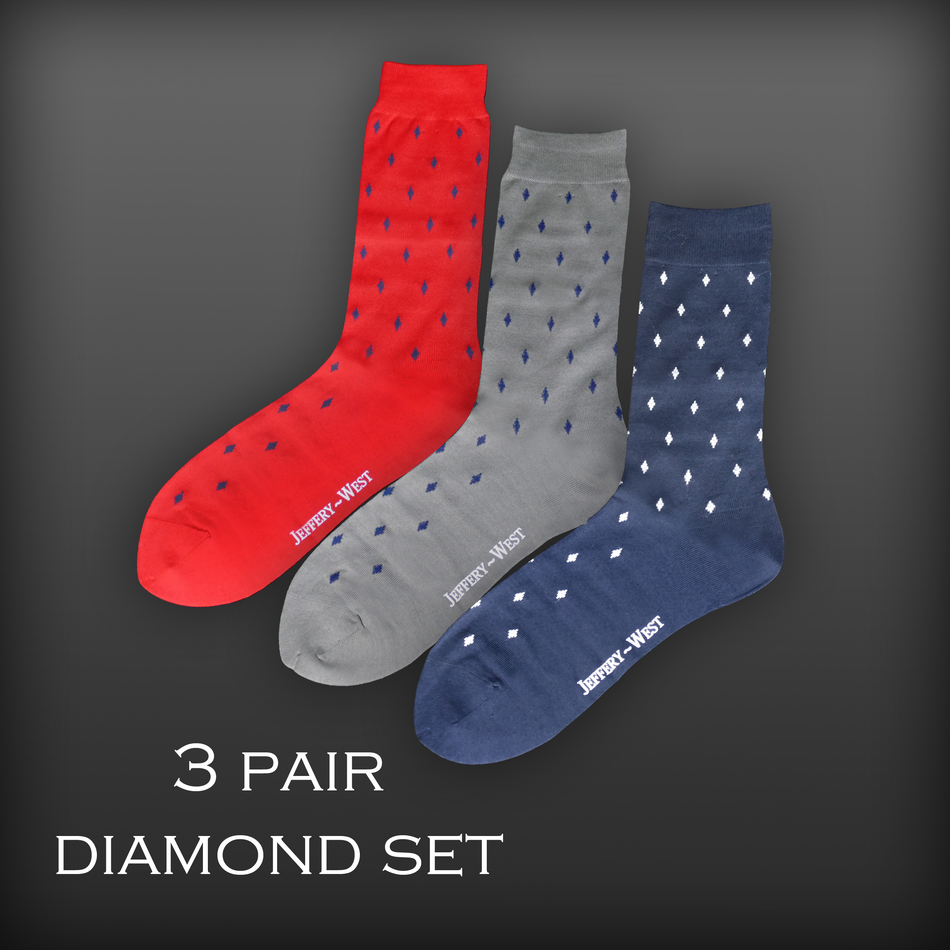 jeffery west Polka Diamond Socks set of 3