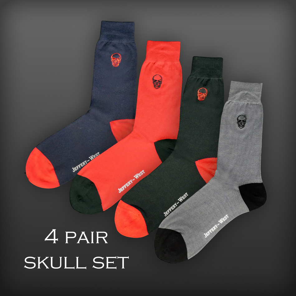jeffery west Skull socks set of 4