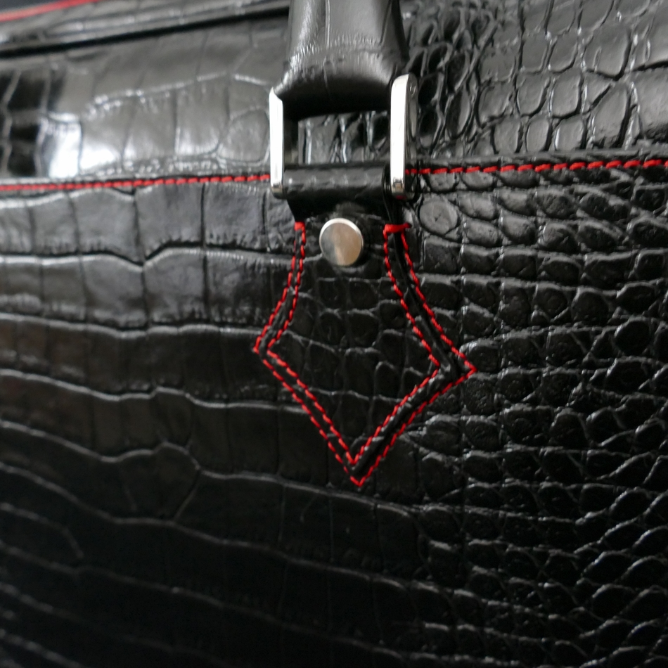 Jeffery West The 'Bourdain' Travel Case Black Croc