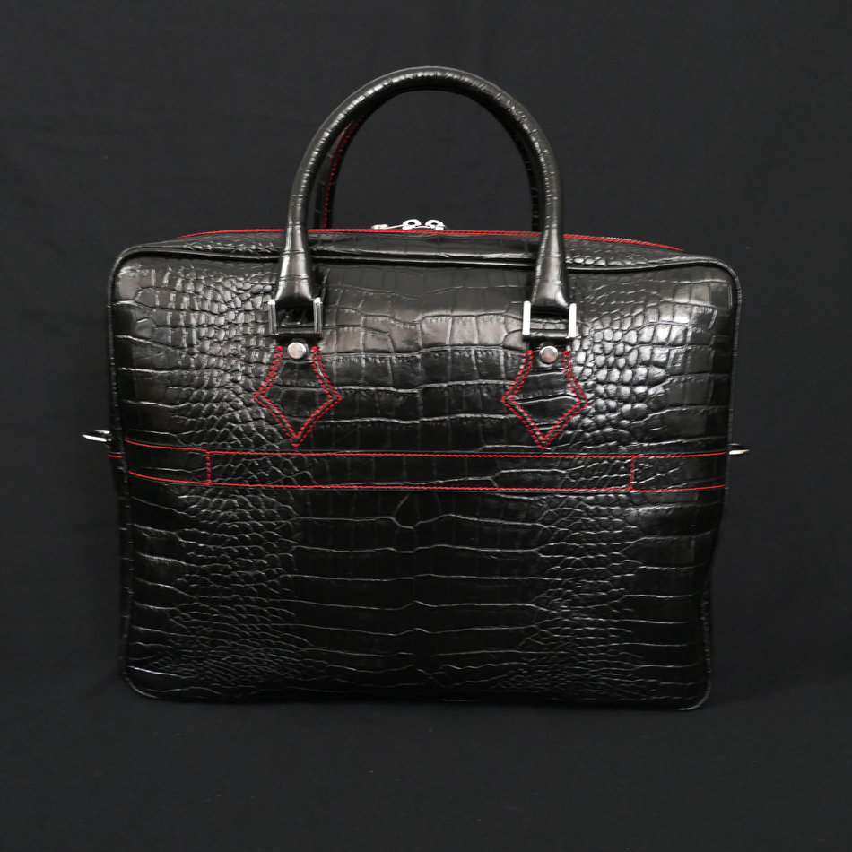 Jeffery West The 'Bourdain' Travel Case Black Croc