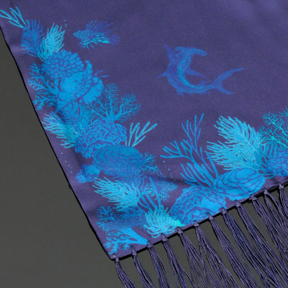 Jeffery West The Deep Navy Wool Backed Scarf