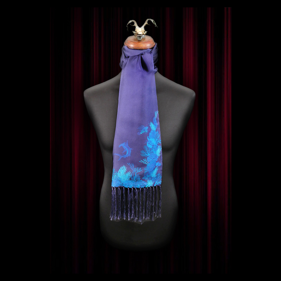 jeffery west The Deep Navy Wool backed scarf