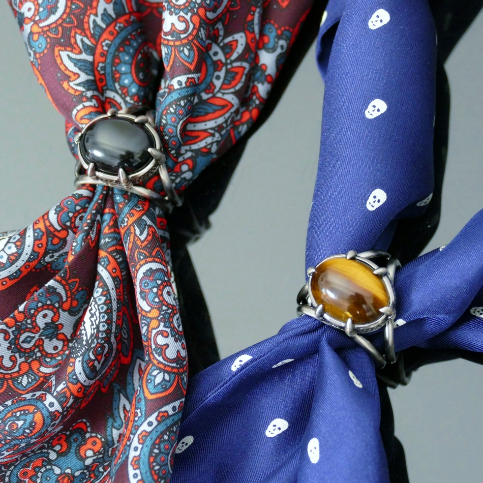 Jeffery West Tiger Eye Scarf Ring/Knot Tie