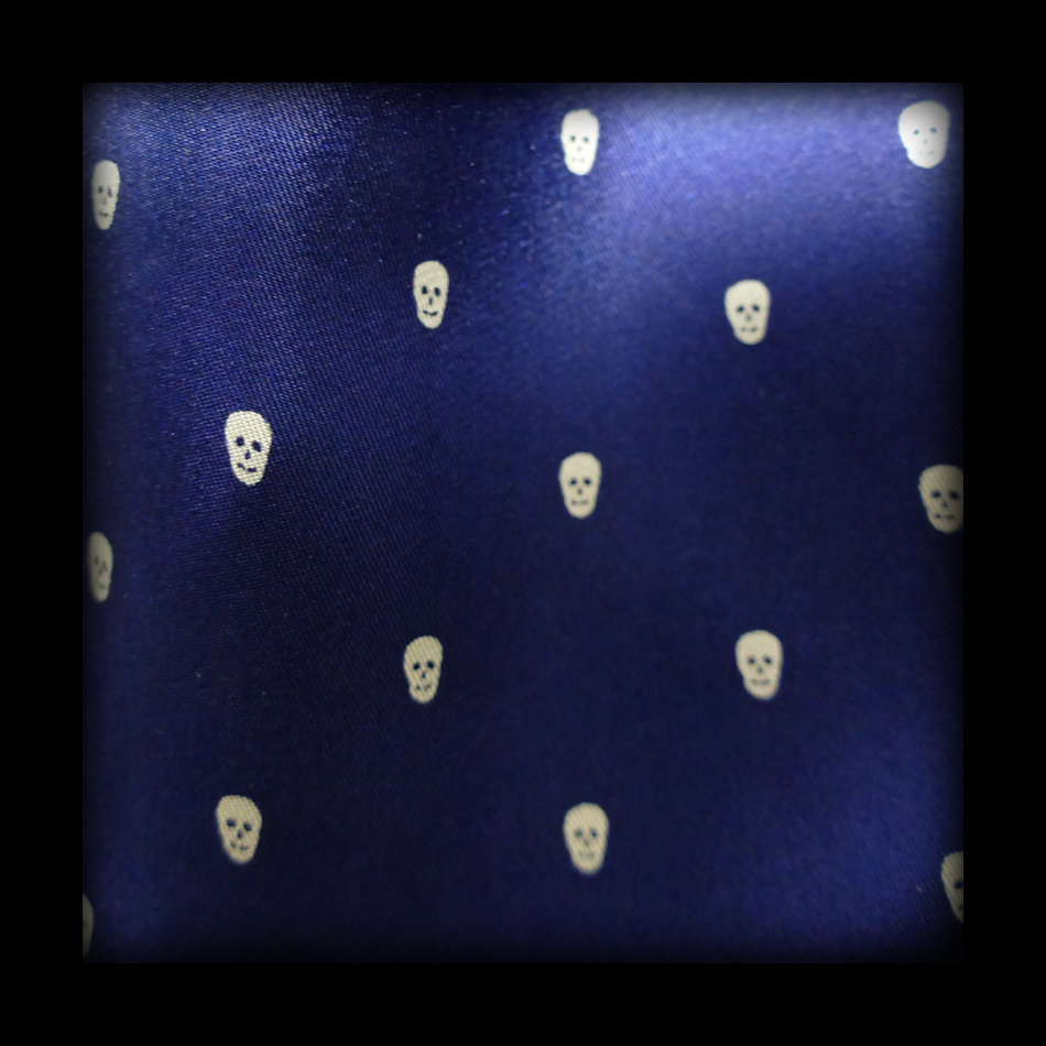 Jeffery West Navy Polka Skull Scarf And Pocket Square Set