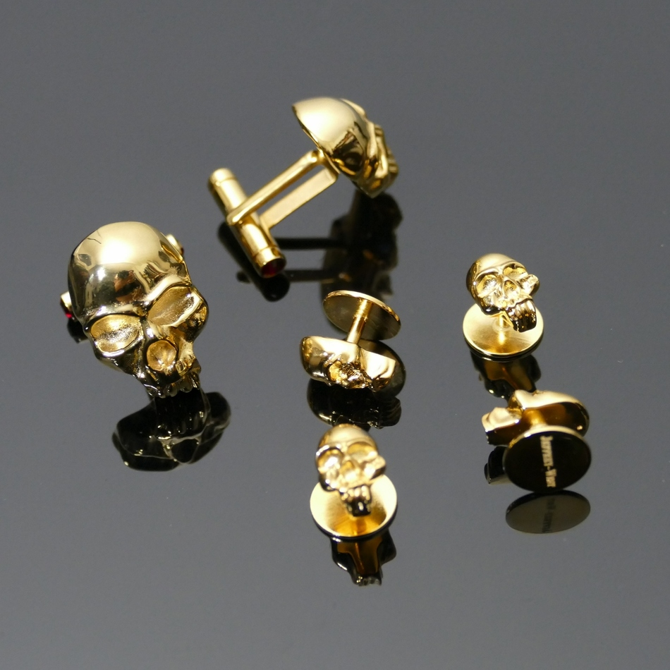 Jeffery West 'Nosferatu' Skull Cufflinks & Shirt Buttons