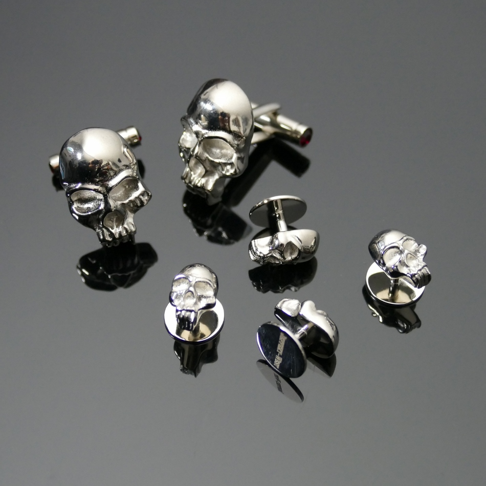 Jeffery West 'Nosferatu' Skull Cufflinks & Shirt Buttons
