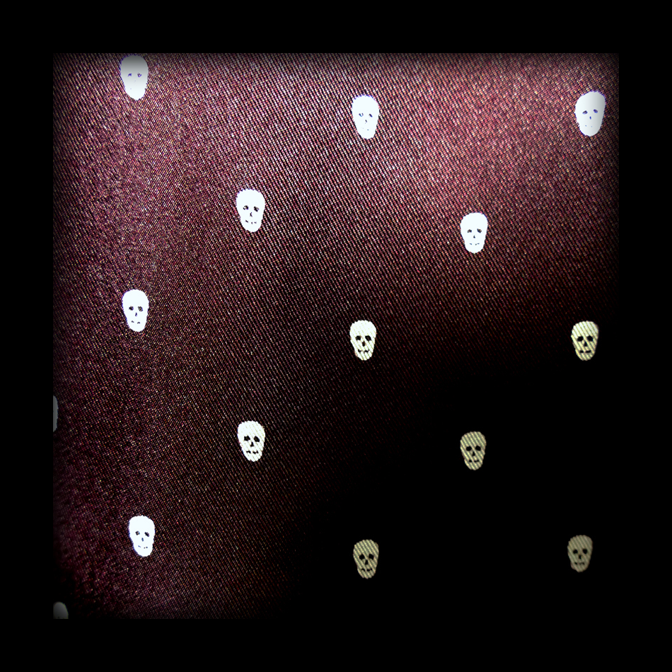 Jeffery West Plum Polka Skull Scarf And Pocket Square Set