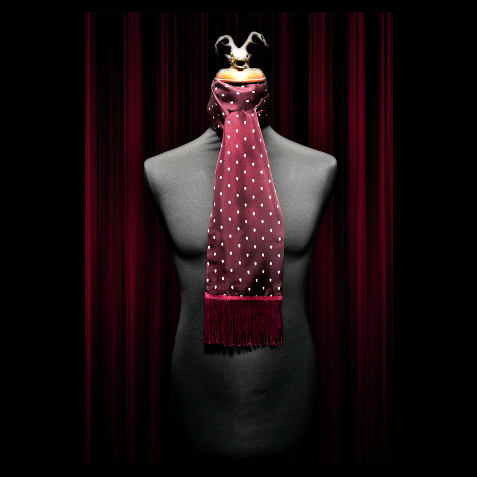 jeffery west Plum Polka Skull Scarf and Pocket Square Set