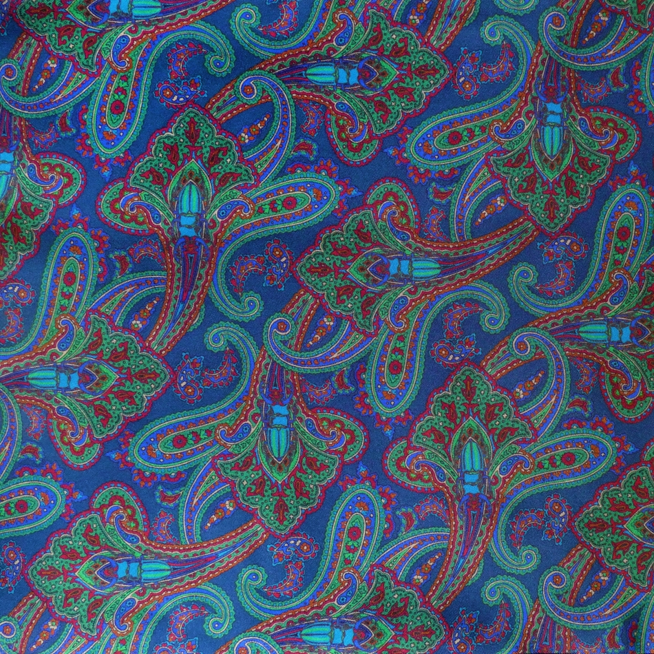 Jeffery West The Beatles Navy Beetle Print Silk - Wool Backed Scarf