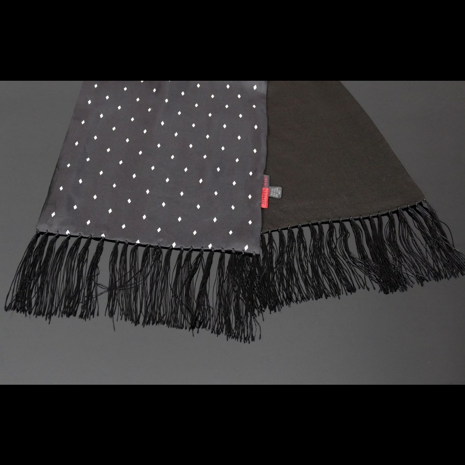 Jeffery West The Jewel Black/White Diamond Silk Wool Backed Scarf