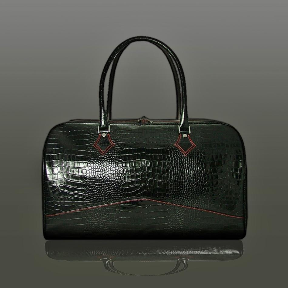 jeffery west The 'Nightporter' Overnighter Bag Black Croc
