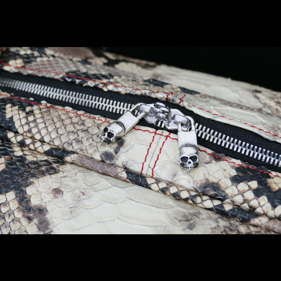 Jeffery West The 'Nightporter' Overnighter Bag Natural Diamante Snake