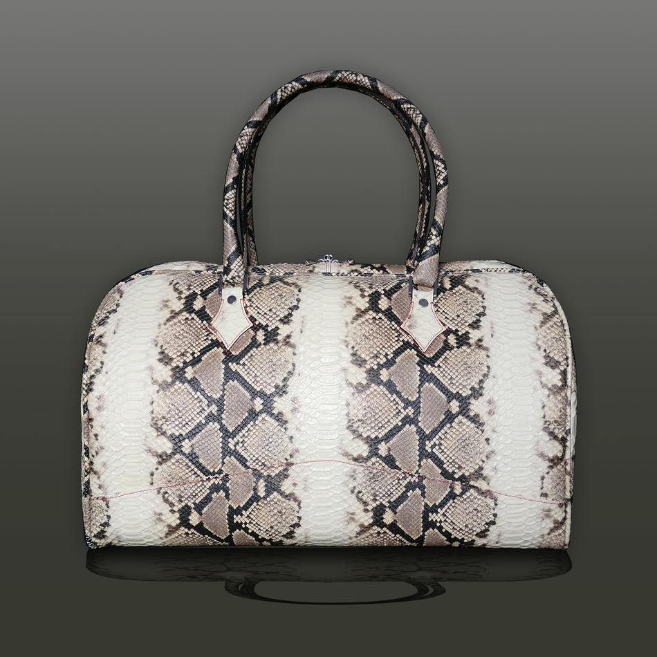 jeffery west The 'Nightporter' Overnighter Bag Natural Diamante Snake