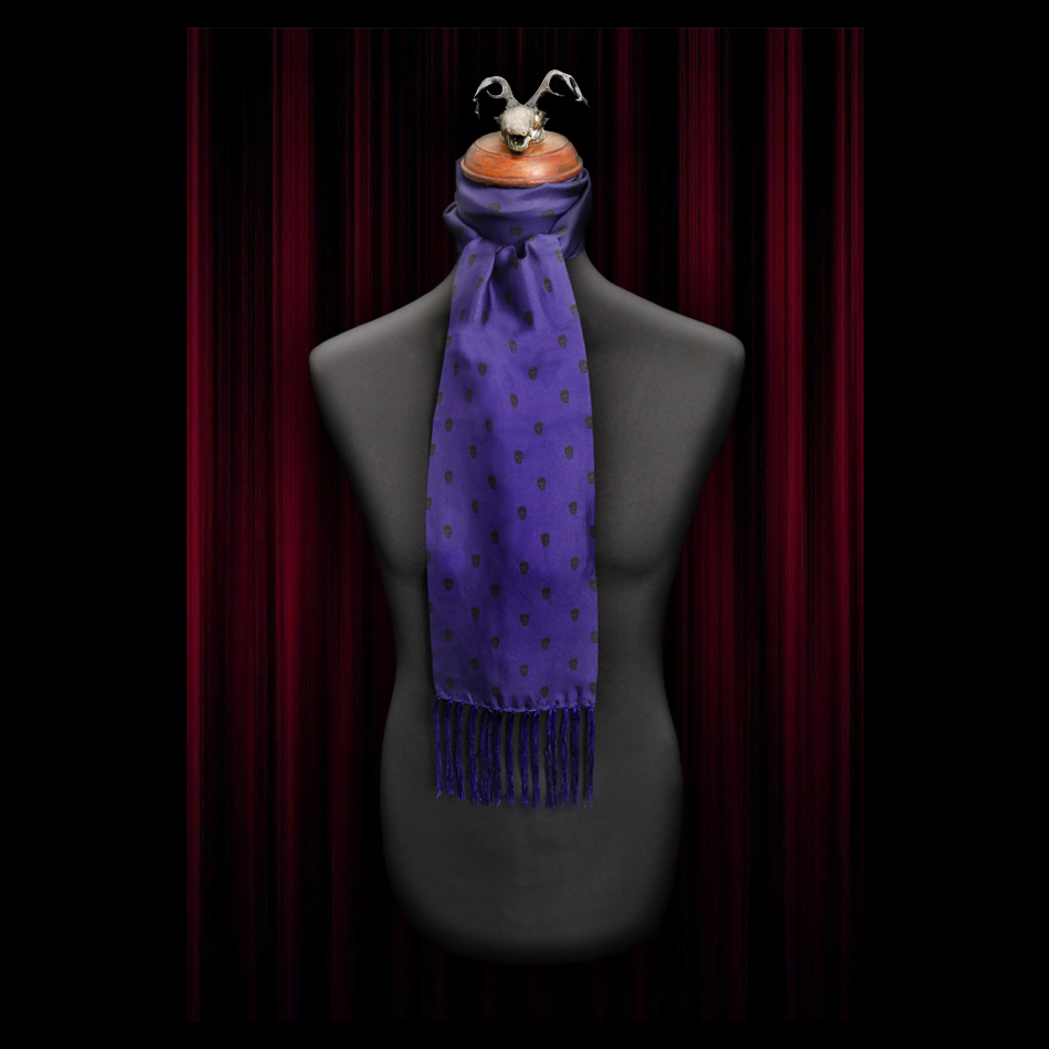 jeffery west The Reaper Purple silk scarf and pocket square set