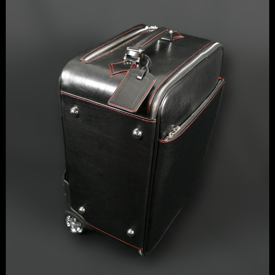 Jeffery West The 'Weekender' Wheeled Suitcase Black Calf