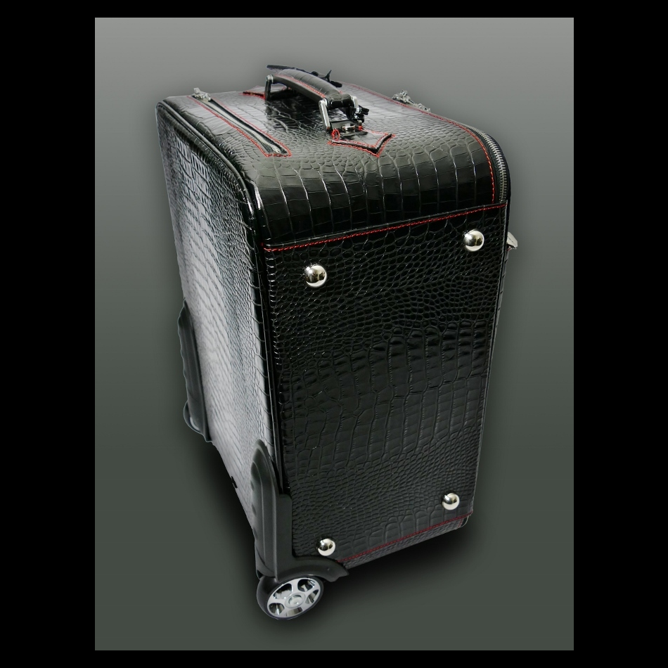Jeffery West The 'Weekender' Wheeled Suitcase Black Croc