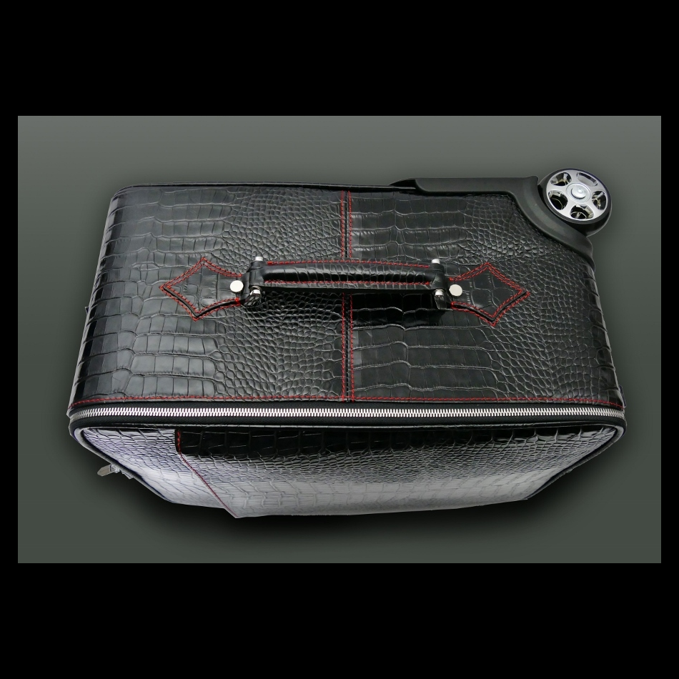 Jeffery West The 'Weekender' Wheeled Suitcase Black Croc
