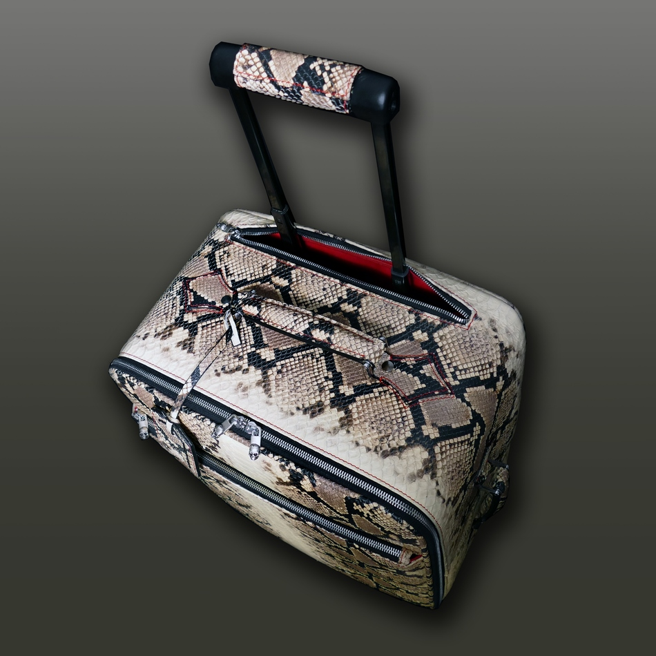 Jeffery West The 'Weekender' Wheeled Suitcase Natural Python