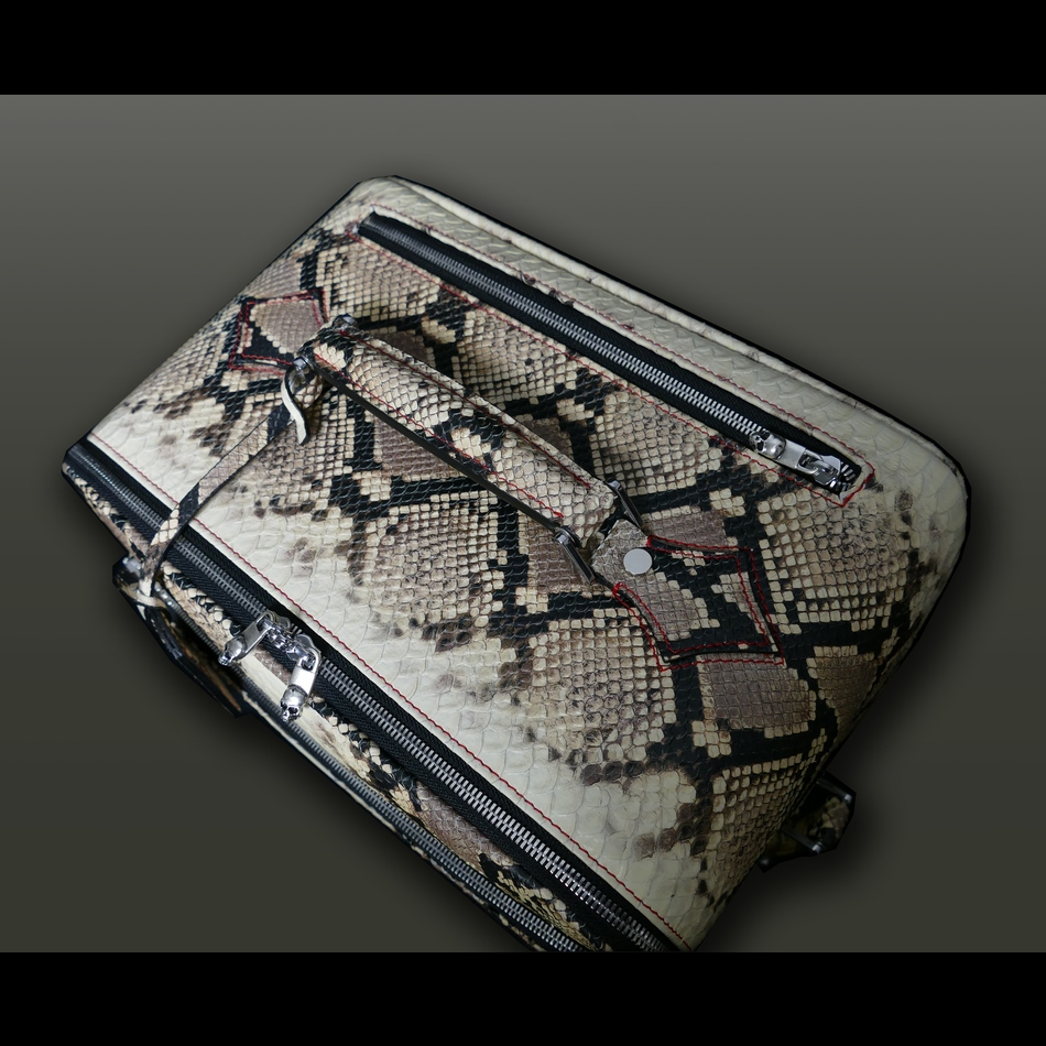 Jeffery West The 'Weekender' Wheeled Suitcase Natural Python
