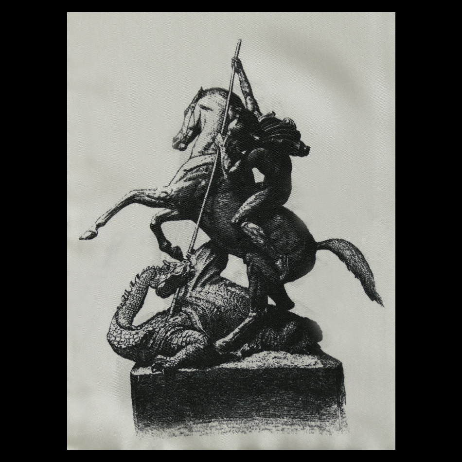 Jeffery West White St. George And The Dragon Silk Scarf