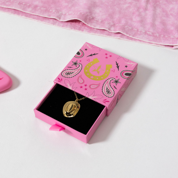Jeffree Star Cosmetics Engraved Cowgirl Hat Necklace
