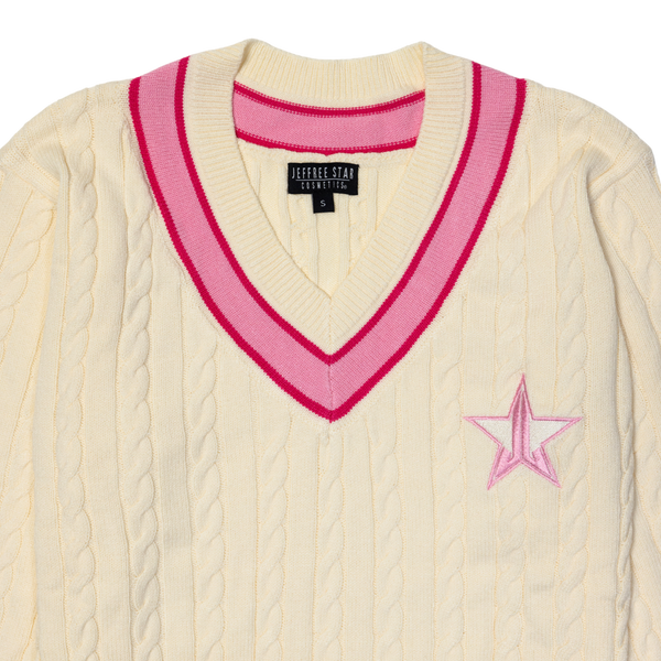 Jeffree Star Cosmetics Cream Varsity Sweater