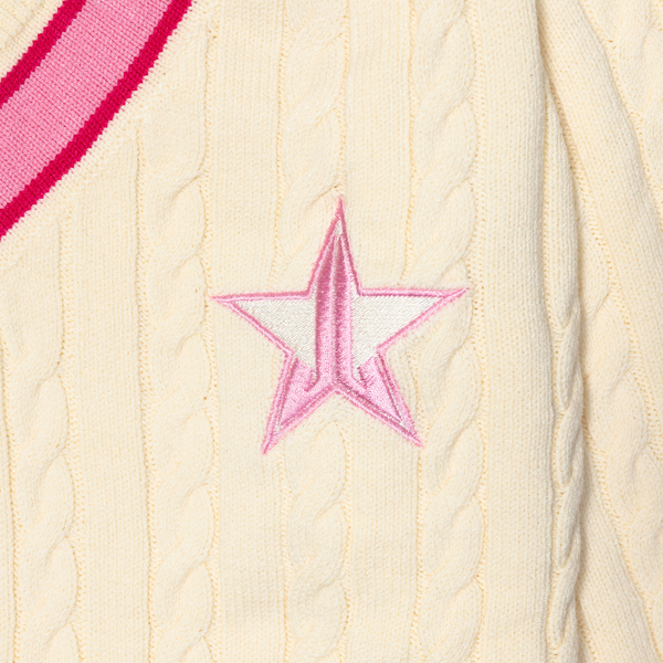 Jeffree Star Cosmetics Cream Varsity Sweater