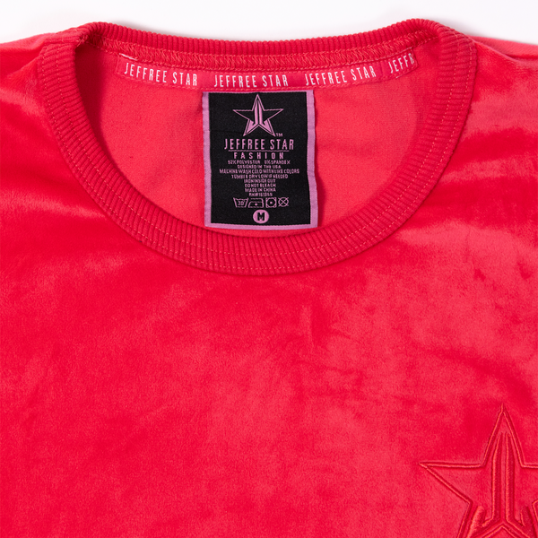 jeffree star cosmetics Red Velour Crewneck