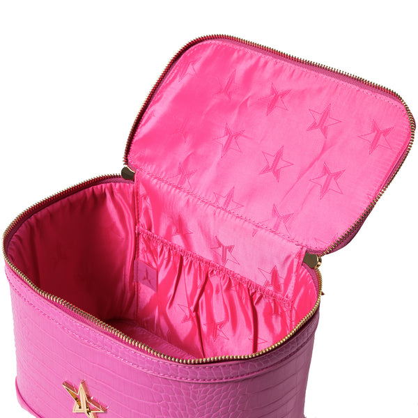 jeffree star cosmetics Pink Faux Alligator Travel Bag
