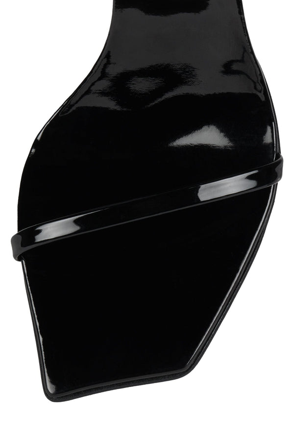 Jeffrey Campbell 5-STONE Heeled Sandal Black Patent Silver