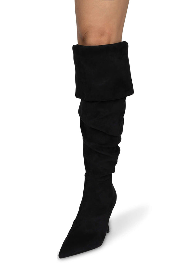 Jeffrey Campbell ACCLAIM-OK Knee-High Boot Black Suede