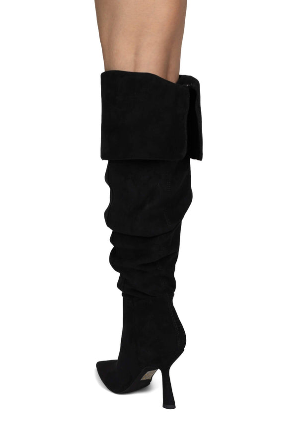 Jeffrey Campbell ACCLAIM-OK Knee-High Boot Black Suede
