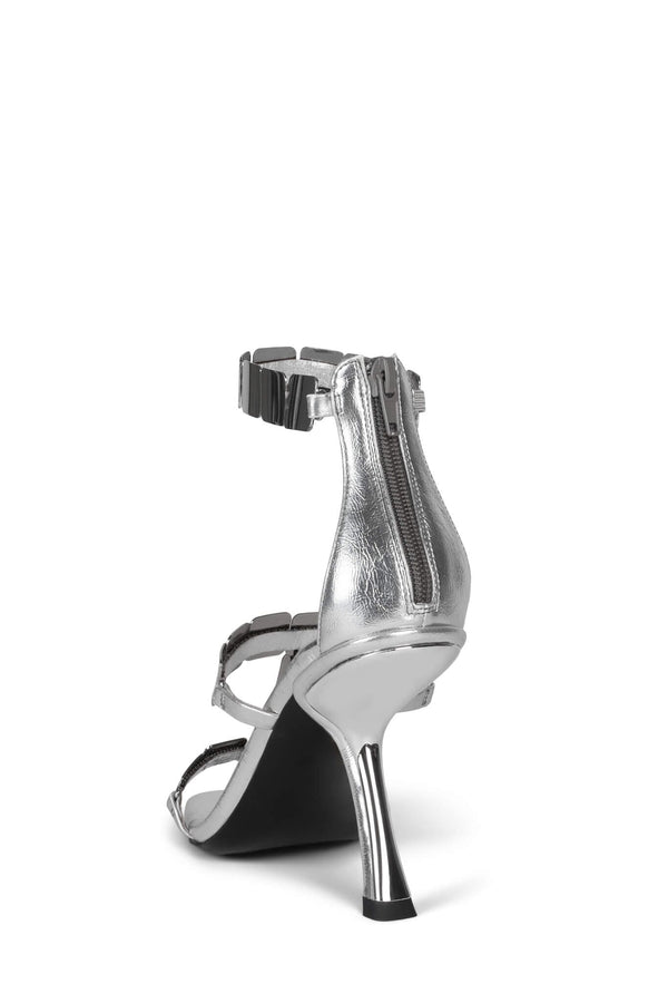 Jeffrey Campbell ASCEND Heeled Sandal Silver Silver
