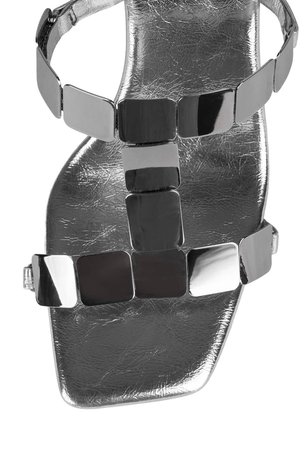 Jeffrey Campbell ASCEND Heeled Sandal Silver Silver