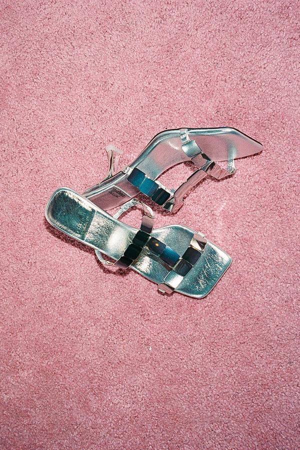 Jeffrey Campbell ASTARTE Heeled Sandal Silver Silver
