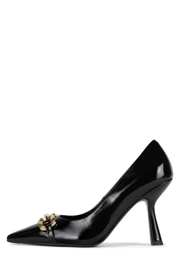 jeffrey campbell AUTHORITY Pump Black Crinkle Patent Gold