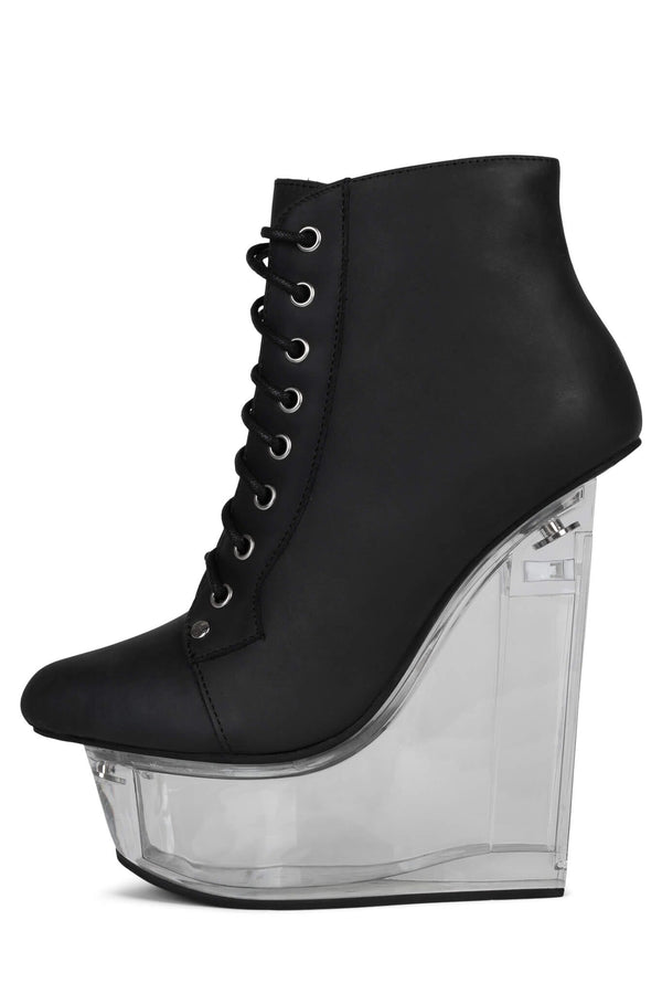 jeffrey campbell BALFOUR Platform Wedge Black Washed Clear