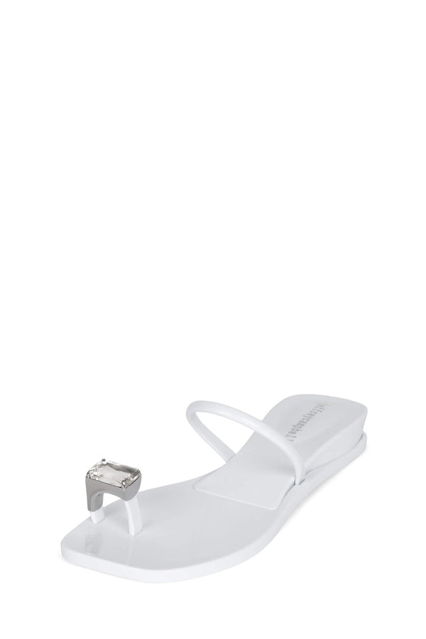 Jeffrey Campbell BALIA Flat Sandal White Shiny Clear