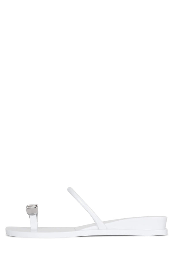 jeffrey campbell BALIA Flat Sandal White Shiny Clear