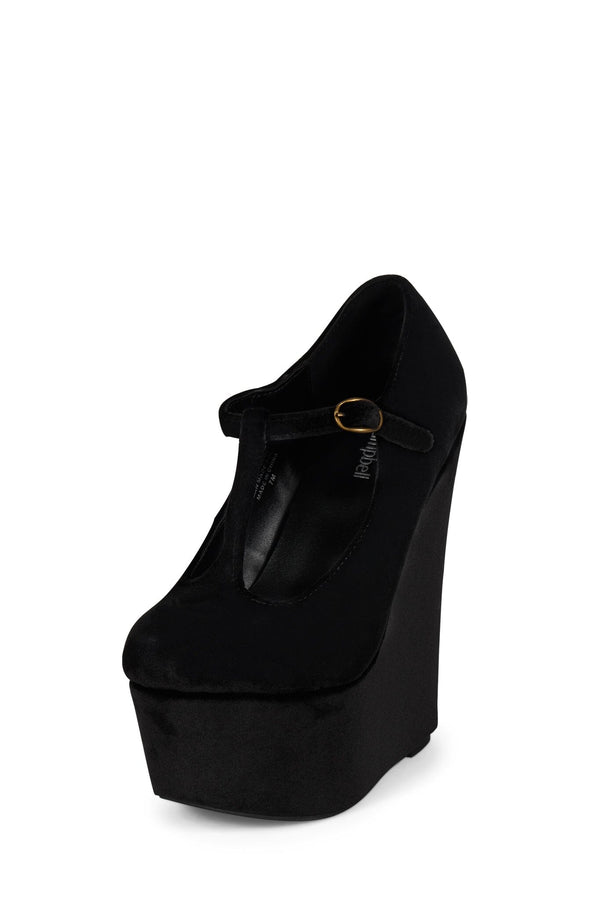 Jeffrey Campbell BAM-BAM Platform Mary-Jane Black Velvet
