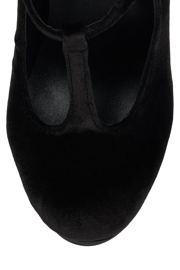 Jeffrey Campbell BAM-BAM Platform Mary-Jane Black Velvet