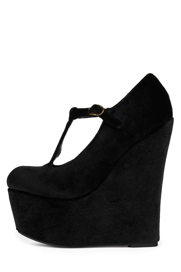 jeffrey campbell BAM-BAM Platform Mary-Jane Black Velvet