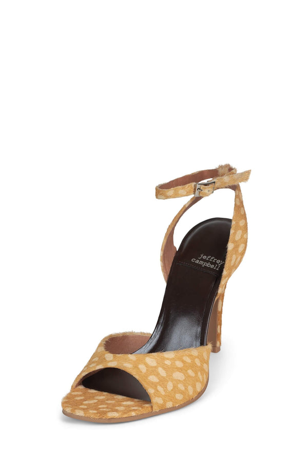 Jeffrey Campbell BAR-HOP-F Heeled Sandal Tan Cream Dot