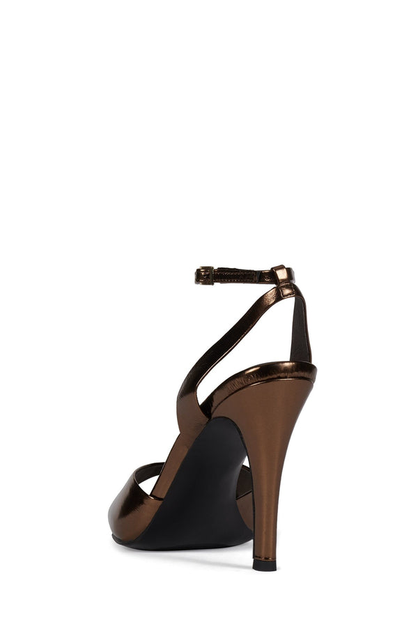 Jeffrey Campbell BAR-HOP Heeled Sandal Brown Metallic